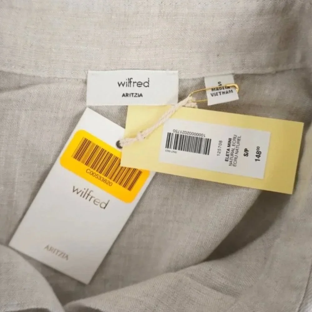 Aritzia Wilfred Eleta Linen Mini Dress small - Picture 4 of 4